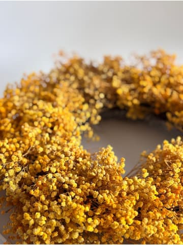 Trockenblumenkranz Schleierkraut  in Gelb - Ø 35 cm