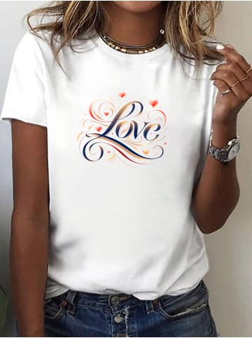 T-Shirt L.O.V.E. WEISS-Bunt