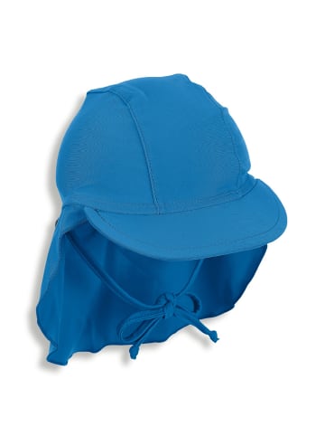 Bademütze mit Nackenschutz uni in blue