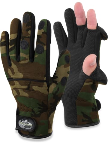 Neopren-Anglerhandschuhe Wahoo in Woodland