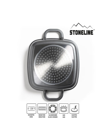 Servierpfanne Eckig 20 cm | mit Deckel in Anthrazit