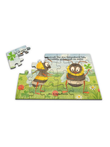 Puzzle Hummeln Kleeblatt Design mit Spruch in Weiß