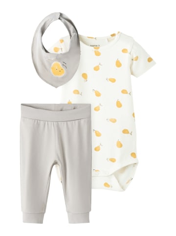 Geschenkset mit Body Hose und Lätzchen in chateau gray