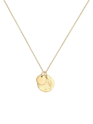 Halskette 925 Sterling Silber Geo, Plättchen in Gold