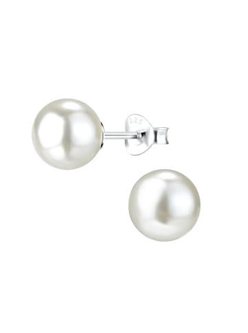 Ohrstecker PERLE classic 7 mm I weiß in 925 Sterling Silber, 2-tlg.