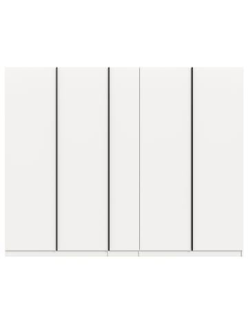 Kleiderschrank weiß 5-türig 230 x 183 cm, Drehtürenschrank mit viel Stauraum