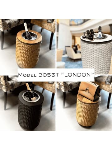 4-in-1 Loungetisch mit Edelstahl-Kühler London in Champagner 50 cm