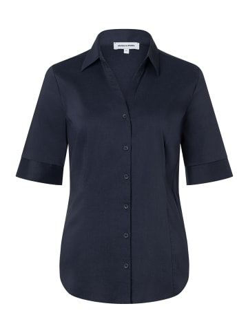 klassische, taillierte Basic-Bluse in marine