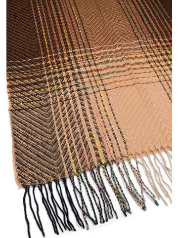 Feinstrick Schal in Braun-Beige