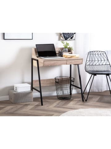 Schreibtisch BROXTON in Braun/Schwarz - (W) 77 x (H) 89 x (L) 46 cm