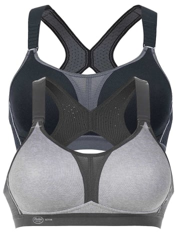 Sport BH X-Back dynamiX star in heather grey schwarz-anthrazit