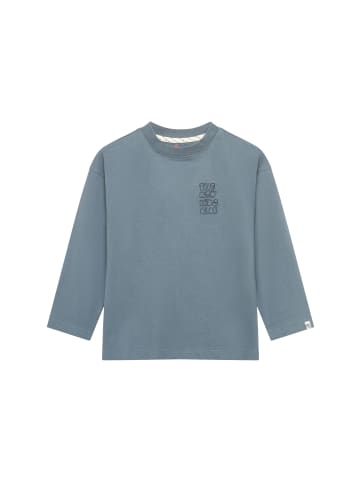 Langarmshirt - Backprint in Blue Mirage