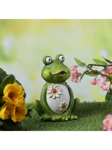 Gartenfigur Frosch Freddi Tierfigur für Beet Gartendeko H: 16cm grün