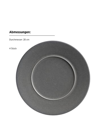 Speiseteller Set, Steinzeug Unico in Grau