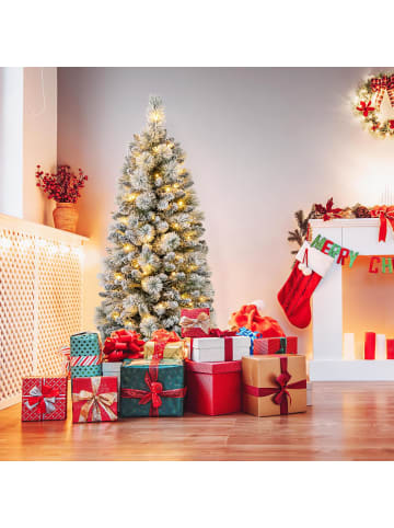 150cm Künstlich Weihnachtsbaum mit Beleuchtung in Weiß