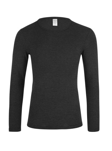 Unterhemd / Shirt Langarm Jeans Feinripp in Anthrazit