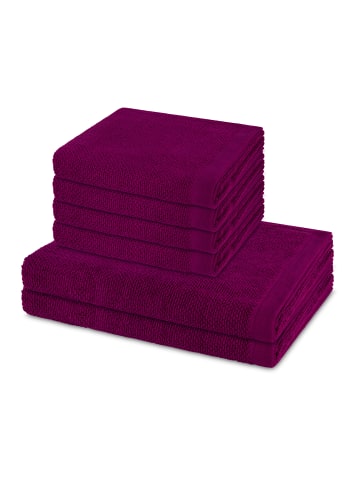 4 X Handtuch 2 X Duschtuch im Set Bliss in Berry