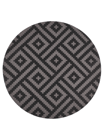 Outdoorteppich AJMER in Schwarz/Grau - (W) 120 x (L) 120 cm
