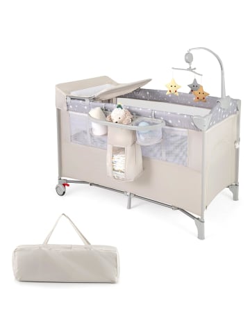 5 in 1 Beistellbett klappbar in Beige