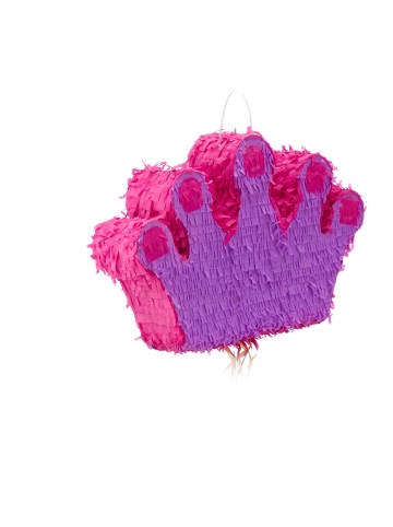 2 x Pinata "Krone" in Lila-Pink - (B)49 x (H)31 x (T)10 cm