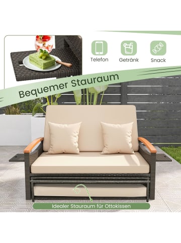 3 in 1 Garten Doppelliege in Beige