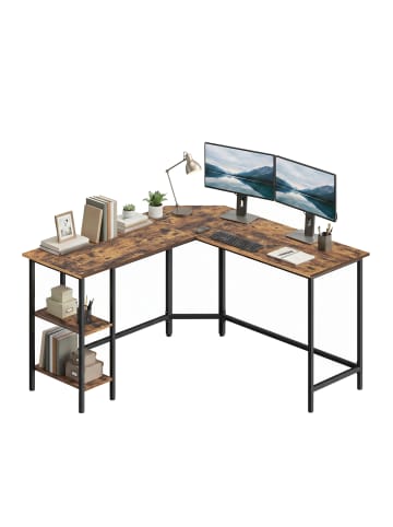 Eckschreibtisch Barnet in Braun-Schwarz - (B)140 x (H)76 x (T)140 cm