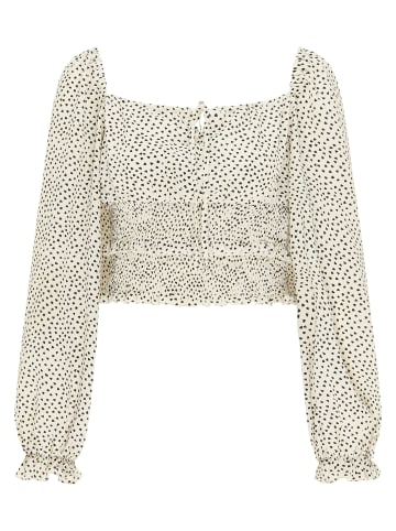 Damen Langarmshirt in Weiss Schwarz