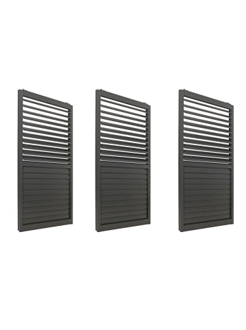 3er-Set Aluminium Schiebetür für Pergola L46, Anthrazit