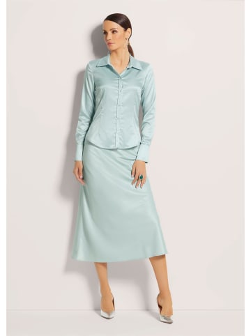 Hemdbluse mit glänzendem Finish in salbei