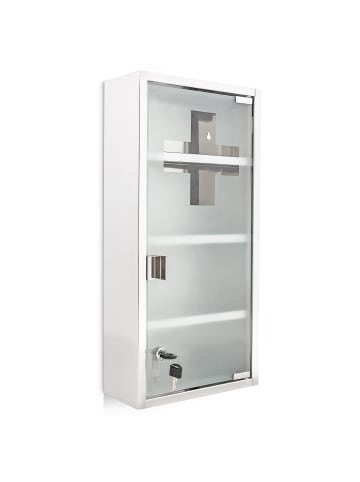 Medizinschrank in Silber - (B)27 x (H)57 x (T)12 cm