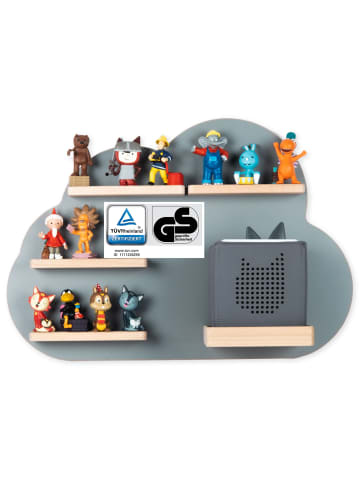 Regal Holz Wolke Kinder Toniebox Tonies Figuren in Grau