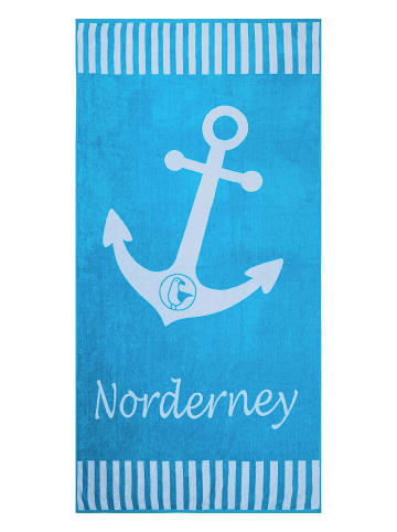 Strandhandtuch "Norderney" 180x88cm in azuro-white