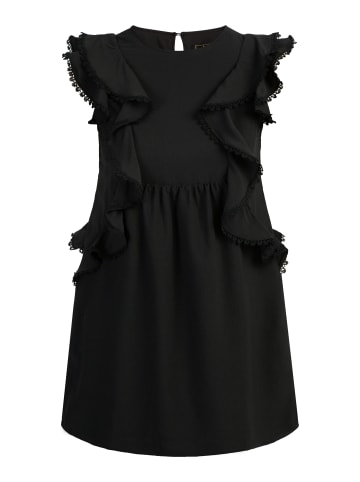 Damen Minikleid Mit Rüschen in Schwarz