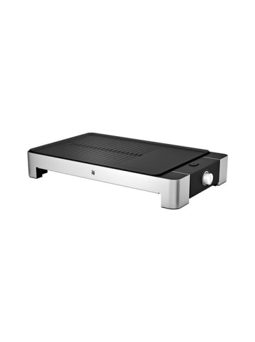 Tischgrill Grill Lono flach & gerippt in Silber