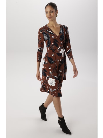 Jerseykleid in braun-gemustert