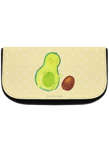 Schminktasche Avocado Kern rollt ohne Spruch in Gelb Pastell
