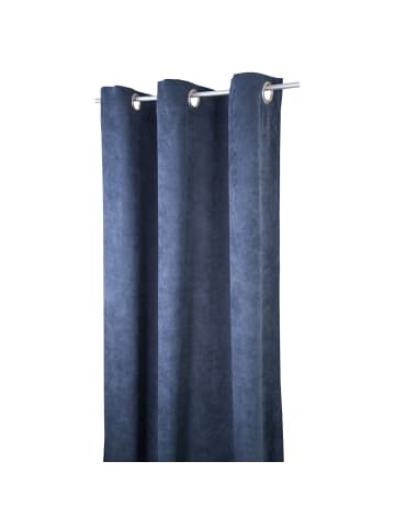 Blickdichter Ösenvorhang CASUAL CORD in Blau