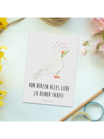 Postkarte Taube Taufe mit Spruch in Weiß