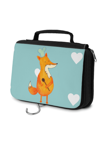Toilettentasche Fuchs Koch ohne Spruch in Türkis Pastell