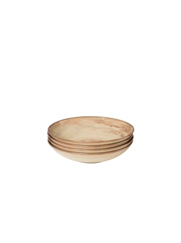 Suppenteller-Set, Steinzeug Nebelwald in Beige
