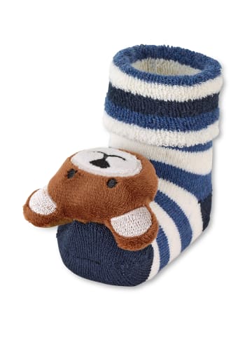Baby Rasselsocken Bär in marineblau