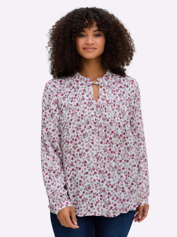 Bluse in ecru-erika-bedruckt