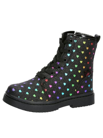 Schnürstiefel Herzchen in Schwarz