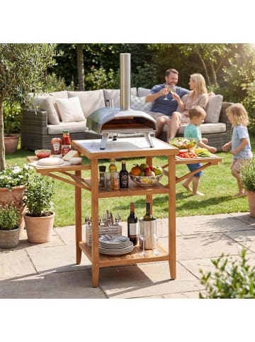 Grilltisch Gartentisch Outdoor Akazienholz in Hellbraun