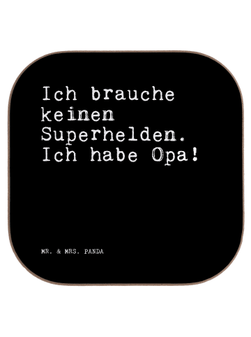 Bierdeckel Ich brauche keinen Superhelden.... m... in Schwarz