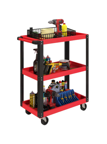 Werkzeugwagen in Rot 70,5L x 35B x 82,5H cm