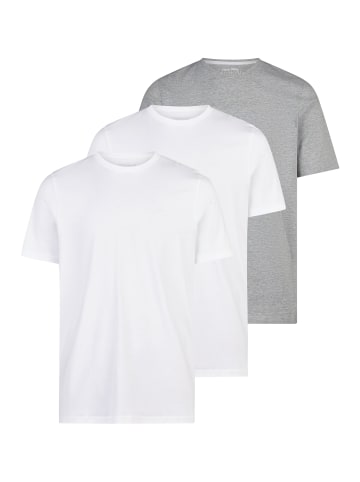 T-Shirt Basic in Weiß / grau