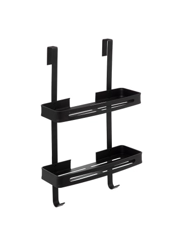 Duschkabinenregal, zwei Ebenen in Schwarz, 32,5 x 16 x 60 cm