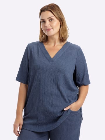 Halbarm-Bluse in rauchblau