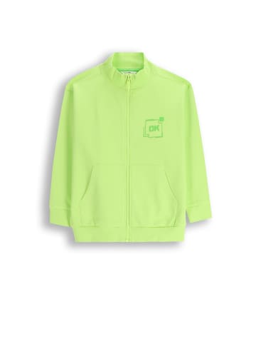Baumwoll-Kapuzenjacke mit Reißverschluss in limonengrün